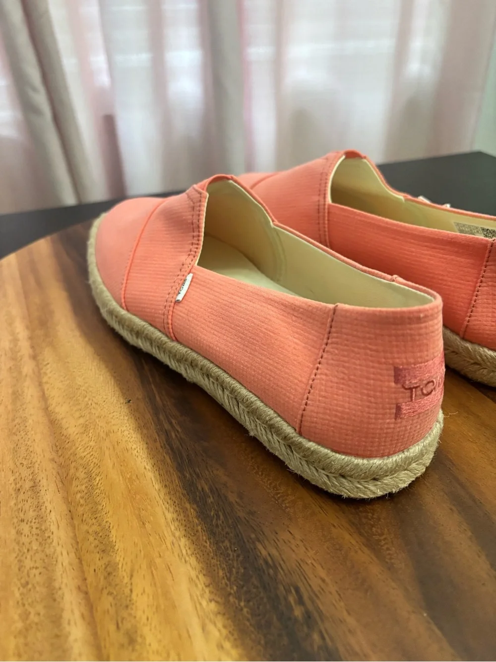 Toms Alpargata Rope Espadrilles Peach Coral NEW Women's Size 9
